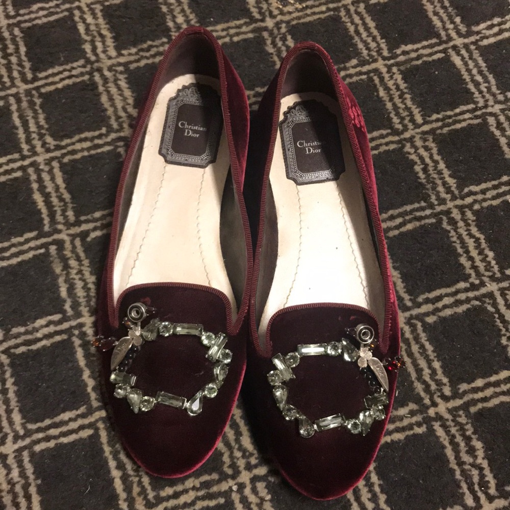 Christian Dior velvet flat